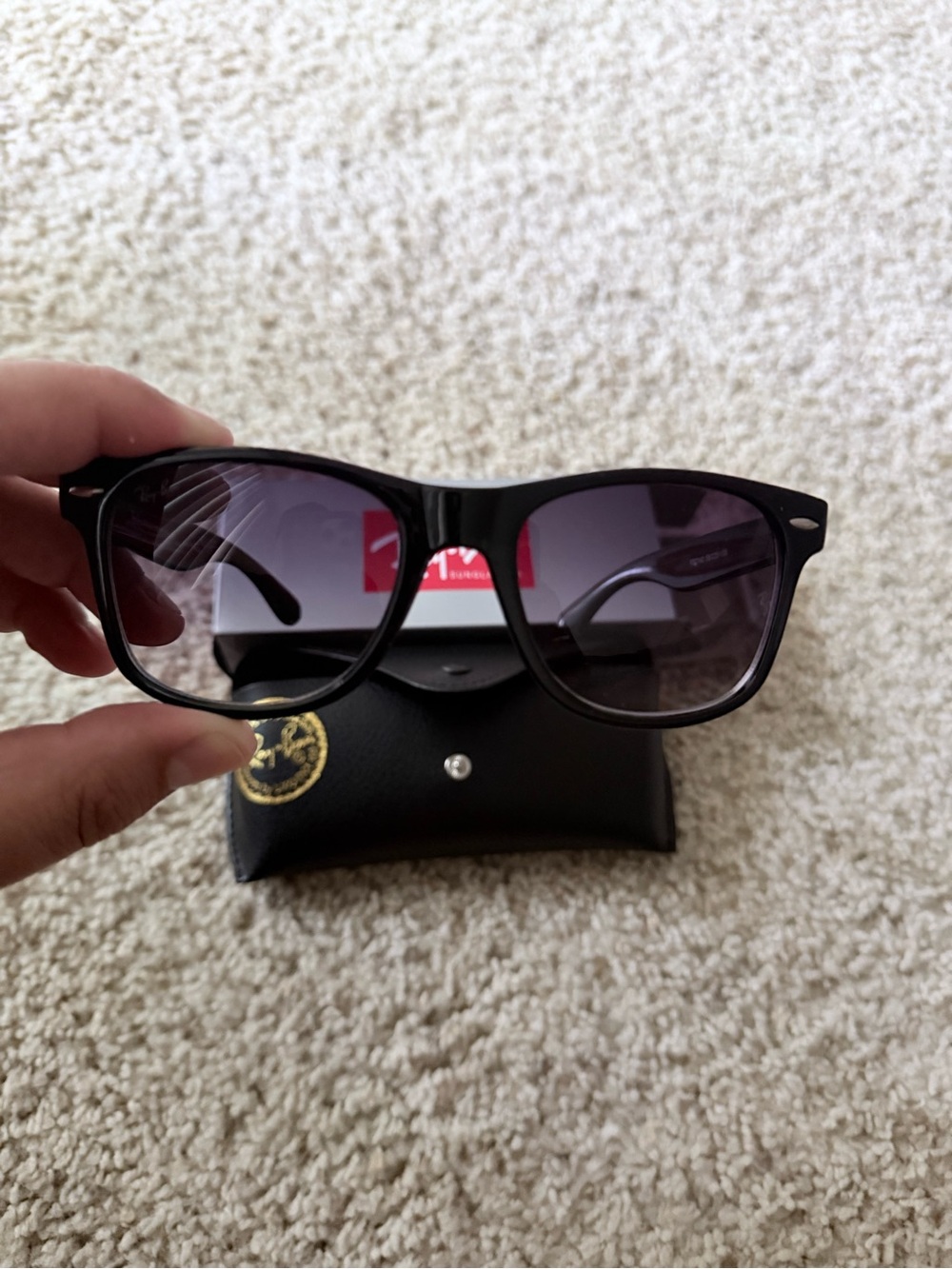 Ray-Ban Black Sunglasses with Dark Gradient Lenses